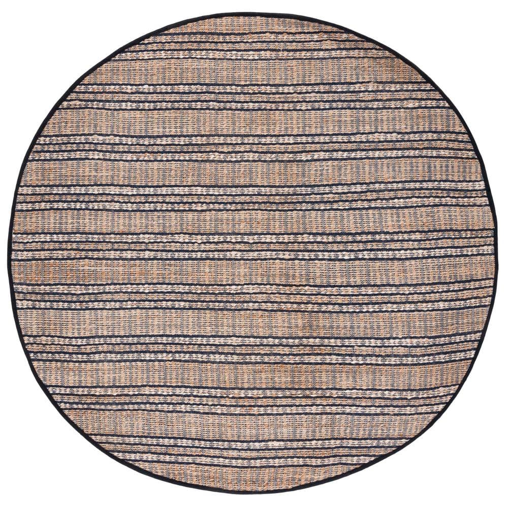 Natural Fiber 7 ft. x 7 ft. Navy/Natural Striped Round Area Rug price history on PriceWatchPro