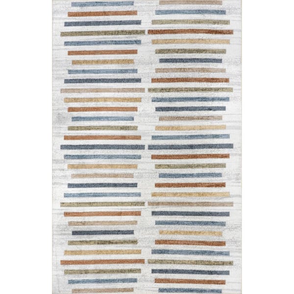 nuLOOM Ros Machine Washable Multicolor 4 ft. x 6 ft. Tribal Area Rug