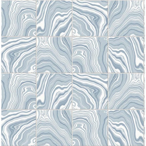 LILLIAN AUGUST 30.75 sq. ft. Luxe Haven Lakeside Marbled Tile Vinyl Peel and Stick Wallpaper Roll