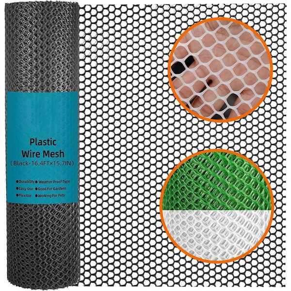 Pet & Garden Safeguard 3.7 in. Black Plastic Netting Multi-Use Decorative Fencing for Poultry Dogs Rabbits Chicken Snake