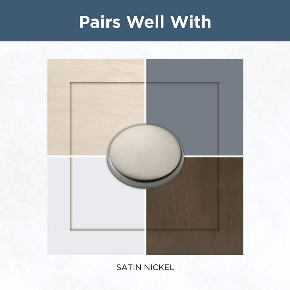 Soft Square Brushed Satin Nickel Cabinet Knob with Mounting Hardware