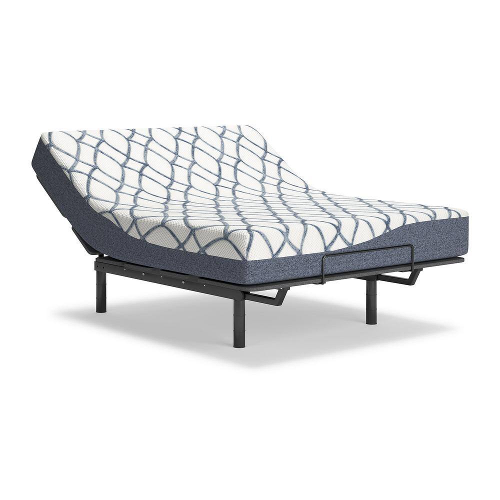 Blue and White 10-Inch Queen Memory Foam Mattress