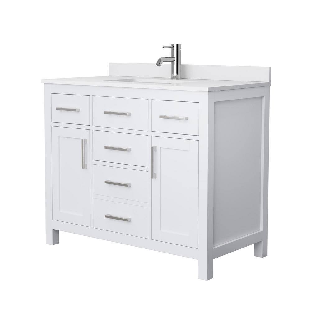 Wyndham Collection Beckett 42 in. W x 22 in. D Single Vanity in White ...