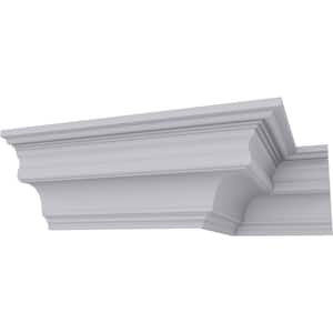 SAMPLE - 3-7/8 in. x 12 in. x 3-7/8 in. Polyurethane Foster Traditional Smooth Crown Moulding