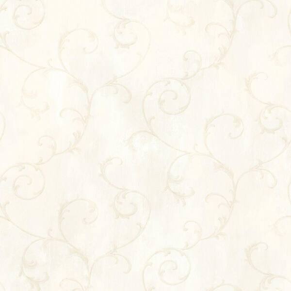 Chesapeake Mimosa Cream Scroll Paper Strippable Roll (Covers 56.4 sq. ft.)