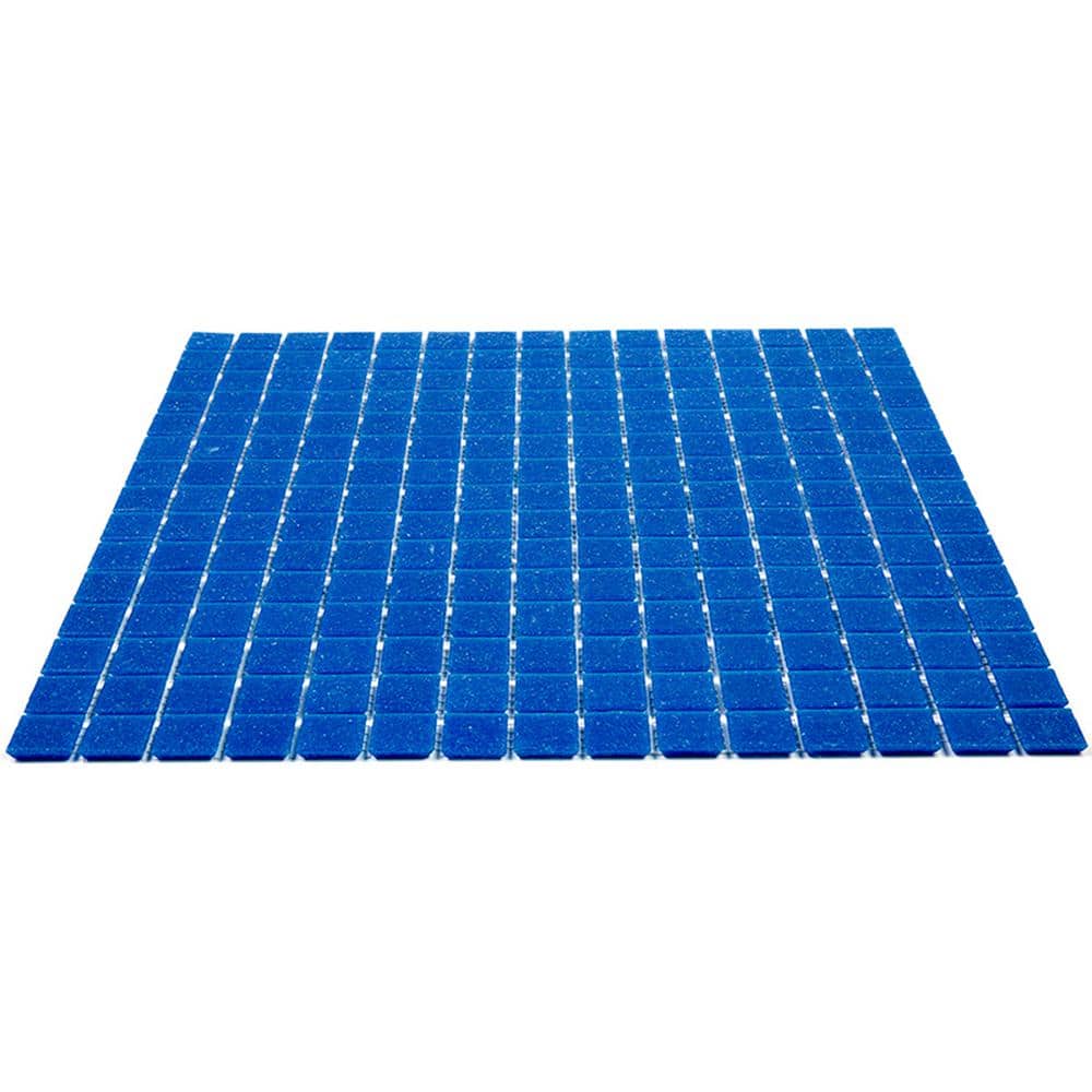Dune 12" x 12" Glossy Cerulean Blue Glass Mosaic Tile