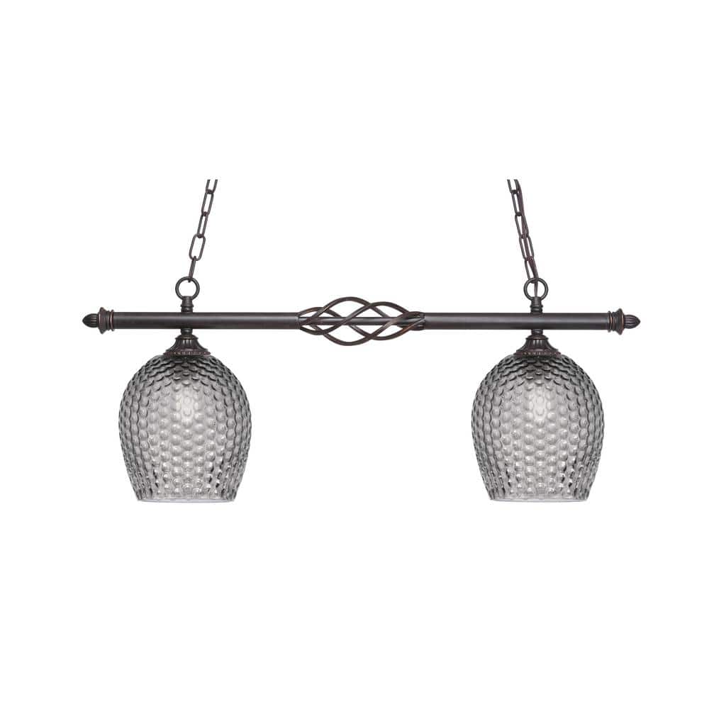 Bridgewater 2 Light Dark Granite Linear Chandelier, Any room with 7.5 in. S
