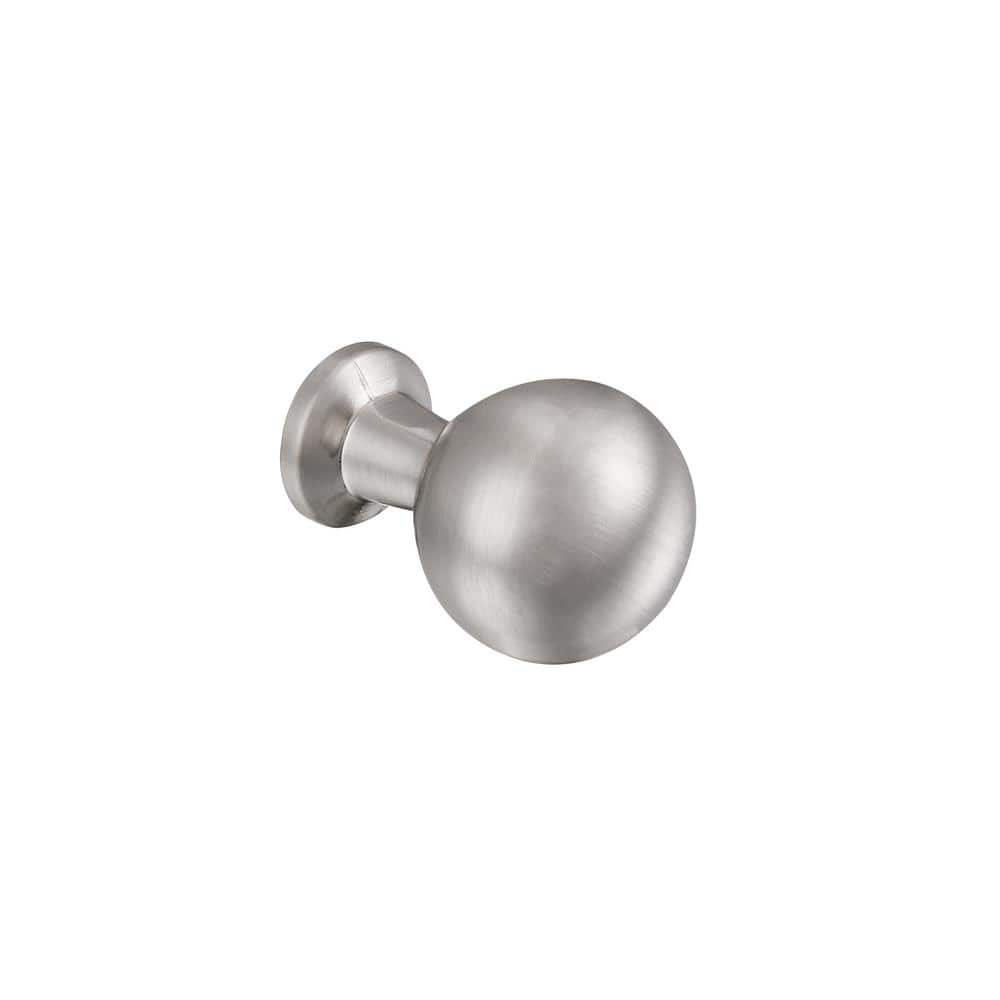 Brushed Nickel Round Cabinet Knob with Mounting Hardware