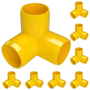 3/4 in. Furniture Grade PVC 3-Way Elbow in Yellow (8-Pack)
