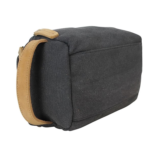 Leather & Cotton Hanging Toiletry Bag