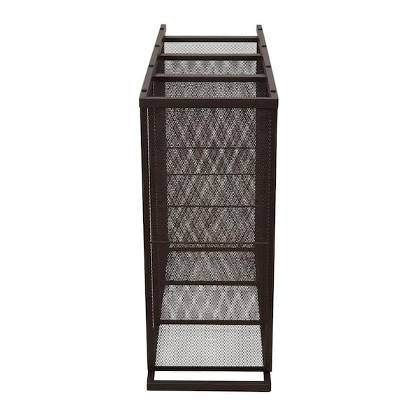 Household Essentials 4-Tier Brown Metal Shoe Rack Expresso