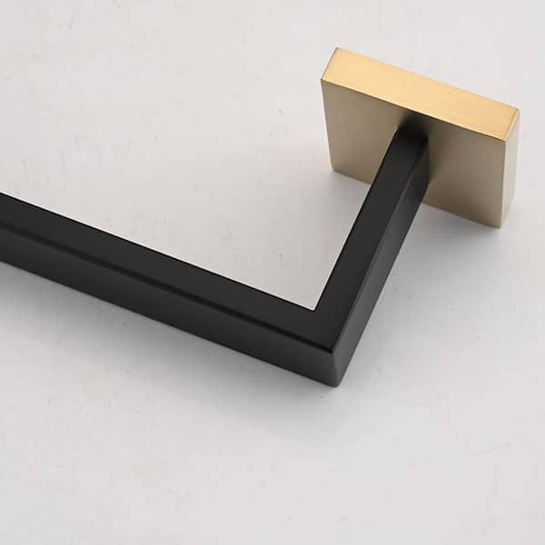 8-Piece Stainless Steel Bathroom Hardware Set with Mounting Hardware in Gold Plus Matte Black
