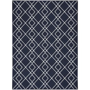 Modern Lines Navy 5 ft. x 7 ft. Geometric Contemporary Area Rug