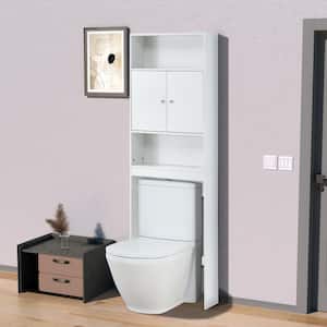 25 in. W x 77 in. H x 7.9 in. D White MDF Over-The-Toilet Storage