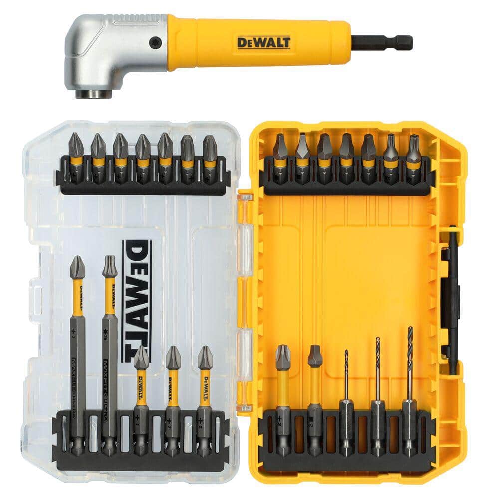 DEWALT MAXFIT Right Angle Magnetic Attachment with Black and Gold Drill Bit  Set (14-Piece) DWARA60WDWA1184 - The Home Depot