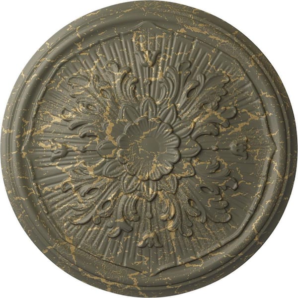 Ekena Millwork 15-3/4" x 5/8" Lupton Urethane Ceiling Medallion (Fits Canopies upto 1-1/8"), Hand-Painted Americana