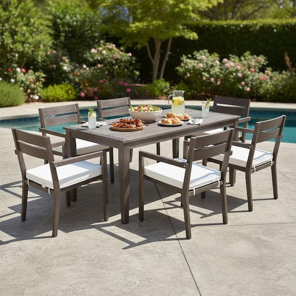 3 Pieces Acacia Wood Outdoor Dining Set,32.5