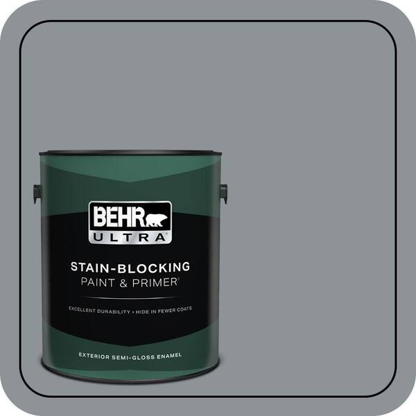 BEHR ULTRA 1 gal. #PPU18-04 Dark Pewter Semi-Gloss Enamel Exterior Paint & Primer