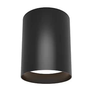 Radius 4.72 in. 1-Light Matte Black Selectable 3 CCT Integrated LED Flush Mount Light