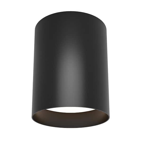 Radius 4.72 in. 1 Light Matte Black Selectable 3 CCT Integrated LED Flush Mount Ceiling Light Light