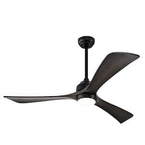 AuraVista 52 in.Indoor Black Ceiling Fan with LED Light Bulbs and Remote Control