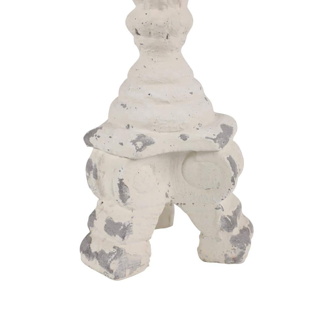 Elegant Vintage White Ceramic 20" Candlestick Holder