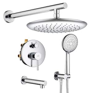 Single Handle 5-Spray Tub and Shower Faucet 2.5 GPM with Handheld Shower in. Polished Chrome Valve Included