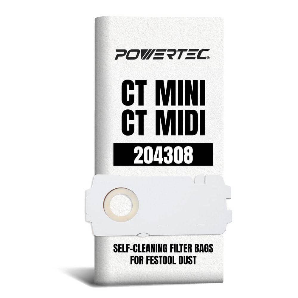 POWERTEC Shop Vacuum Bags for Festool CT MINI, CT MIDI Dust