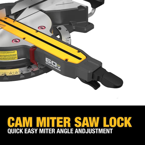 DEWALT - 60-Volt LithiumIon 12 in. Cordless Sliding Miter Saw Kit and 60-Volt Brushless 8-1/4 in. Saw Kit with 9.0Ah Battery Pack