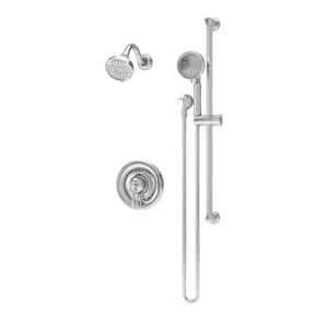 Braston Wall Mount Single Handle 7-Spray Dual Shower Faucet Trim Kit with Hand Spray - 1.5 GPM (Valve not Included)