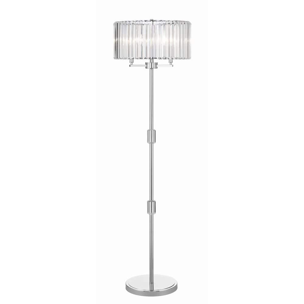 Hampton Bay Atherton 60 in. Chrome Floor Lamp with Crystal Shade 45437