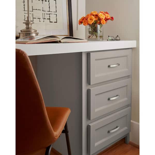 Rift 3-3/4 in. (96mm) Modern Satin Nickel Arch Cabinet Pull