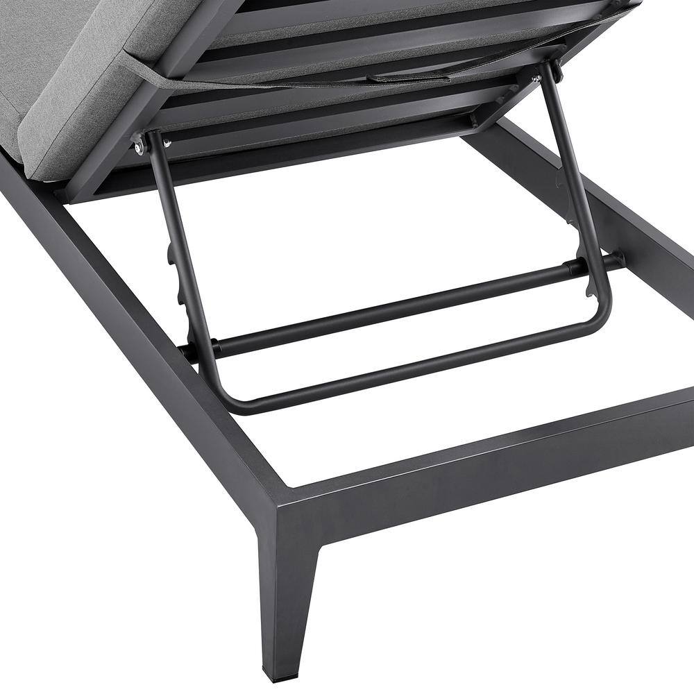 Menorca Gray Aluminum Outdoor Adjustable Chaise Lounge with Cushions