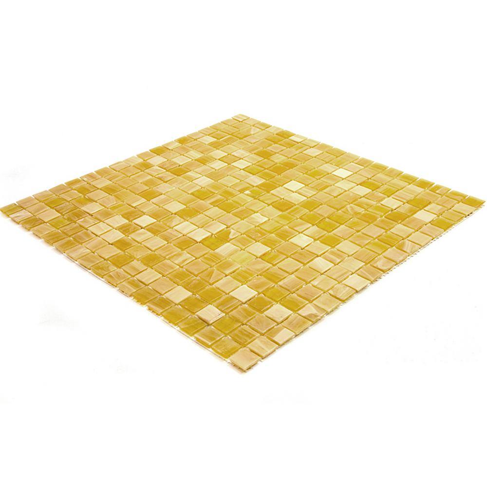 Butter Beige Glass Mosaic Wall and Floor Tile