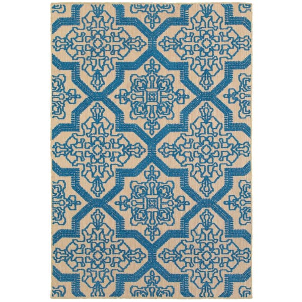 Home Decorators Collection Sarita Blue 5 ft. x 8 ft. Outdoor Patio Area Rug