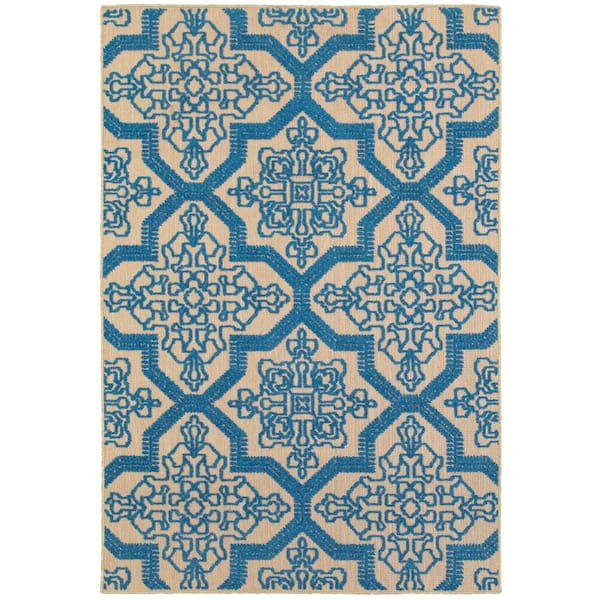 Sarita Blue 10 ft. x 13 ft. Outdoor Patio Area Rug