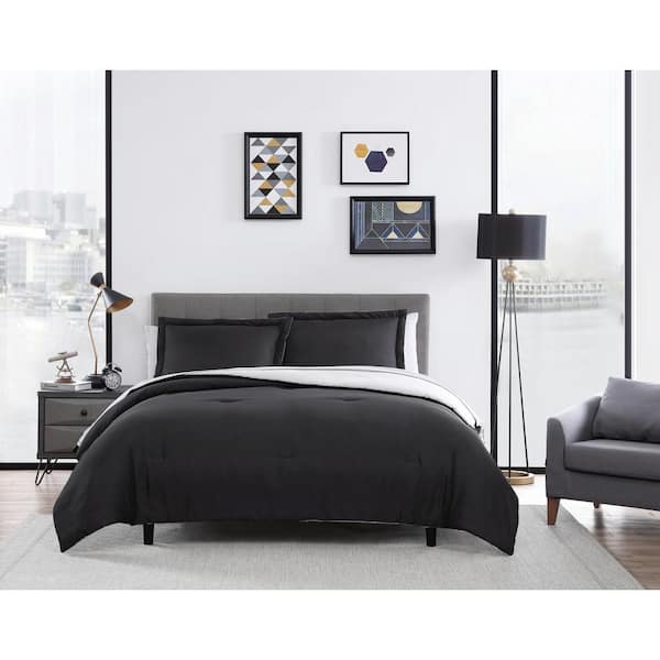 The Nesting Company Chestnut Reversible 7-Piece King Black and Gray Bed ...