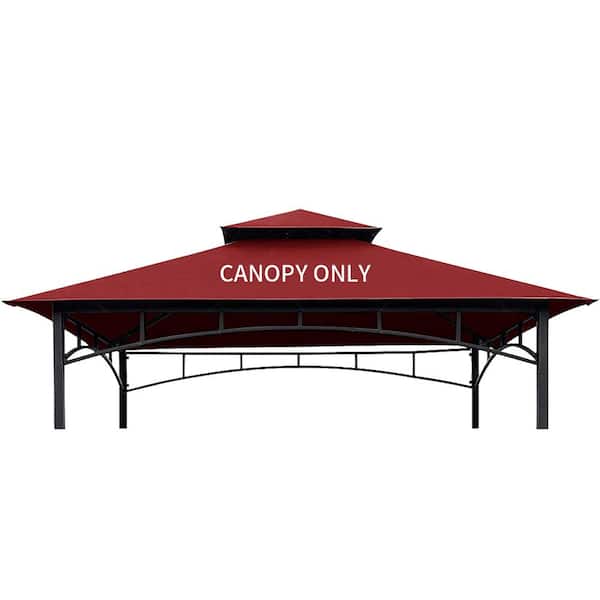 CoastShade 8 ft. x 5 ft. Polyester Roof Top Grill BBQ Gazebo in Burgundy