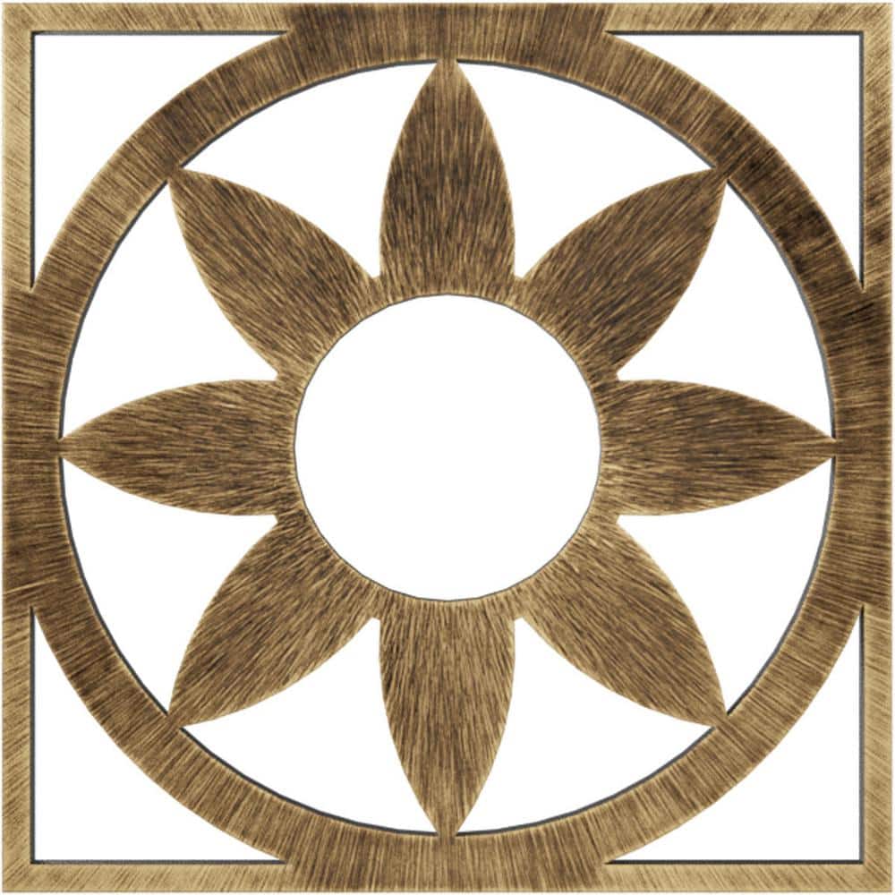 Antiqued Brass Faux Metal Pierced Ceiling Medallion