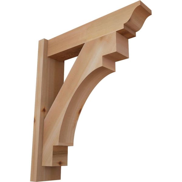 Ekena Millwork 6 in. x 26 in. x 22 in. Merced Traditional Smooth Western Red Cedar Outlooker
