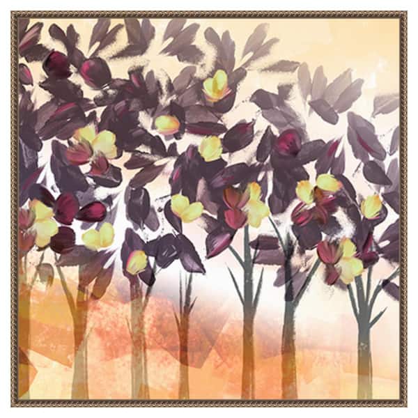 Amanti Art Purple Trees by Northern Lights 30 in. W x 30 in. H Canvas Float Frame in Bronze