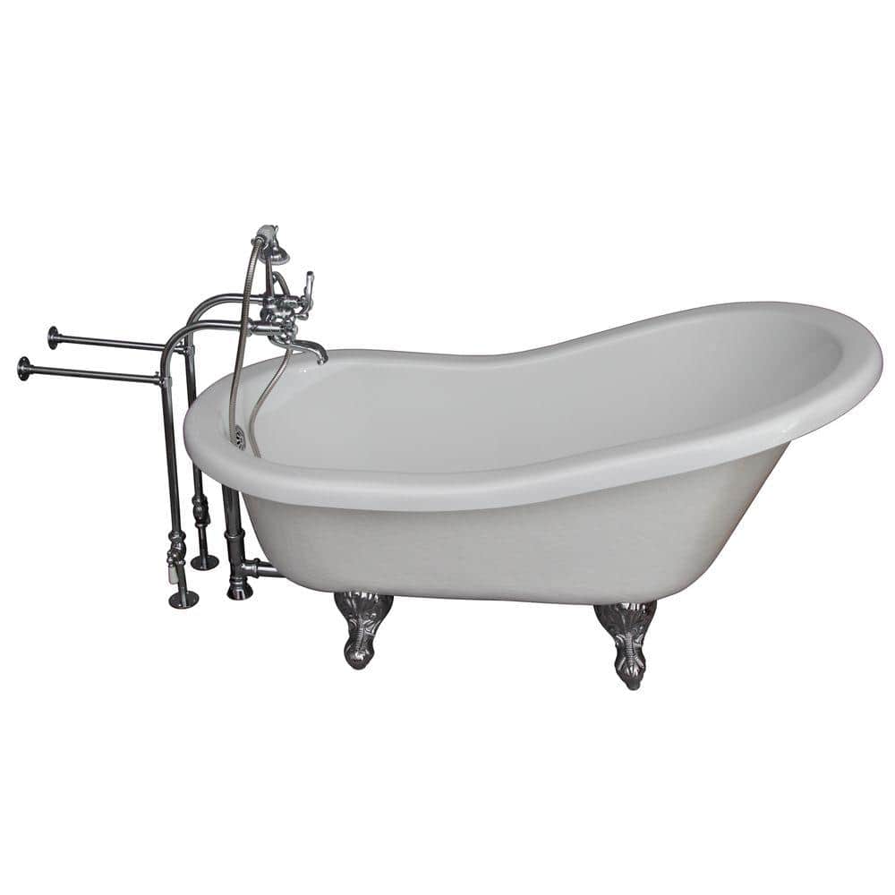 5.6 ft. Acrylic Ball and Claw Feet Slipper Tub in White with Polished Chrome Feet price history on PriceWatchPro
