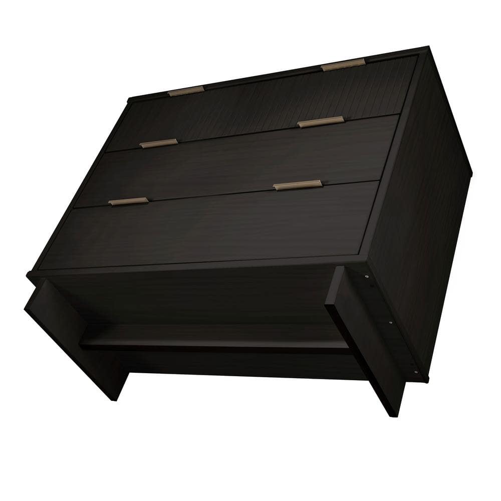 Granville Black Glam Horizontal Dresser with Soft Close Drawer