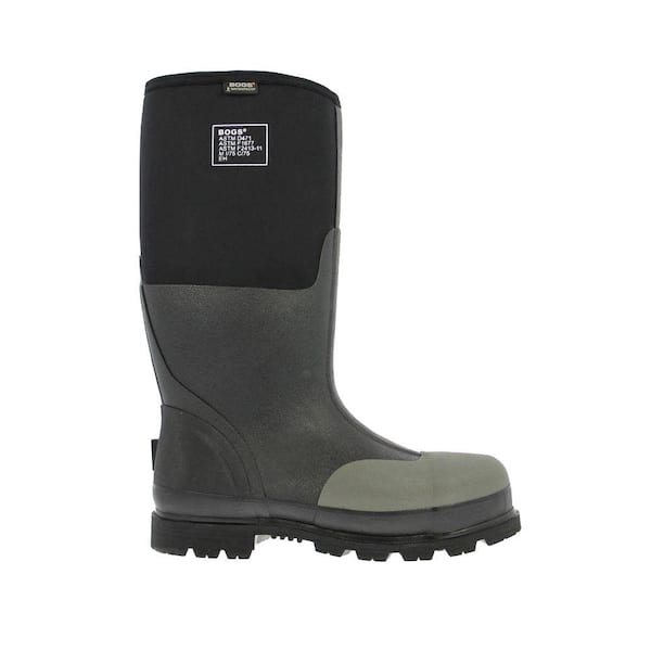 BOGS Forge Steel Toe Men 16 in. Size 8 Black Waterproof Rubber with Neoprene Boot