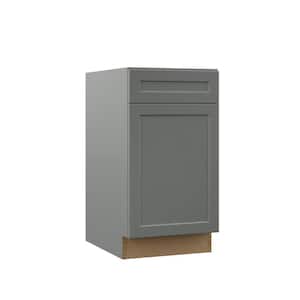 Designer Series Melvern Storm Gray Shaker Assembled Base Kitchen Cabinet (18 in. x 34.5 in. x 23 in.)