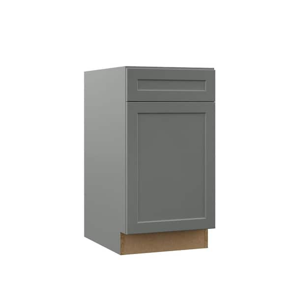 Hampton Bay Designer Series Melvern Storm Gray Shaker Assembled Base Kitchen Cabinet 18 In X 