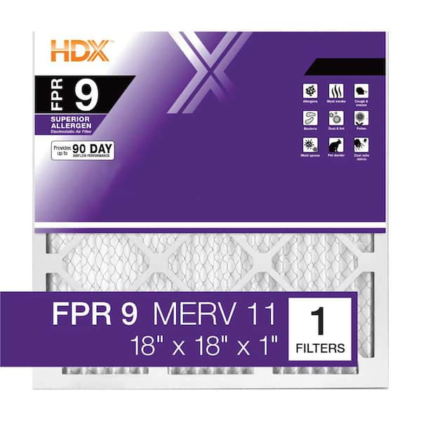 18 in. x 18 in. x 1 in. Superior Pleated Air Filter FPR 9, MERV 11