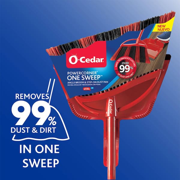 PowerCorner One Sweep Angle Broom & Step-On Dust Pan
