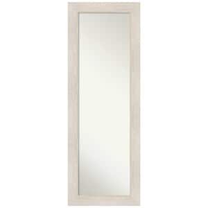 Hardwood Whitewash 18.75 in. x 52.75 in. Modern Rectangle Full Length Framed On the Door Mirror
