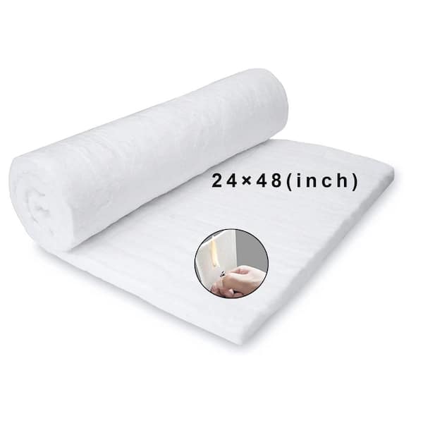  48 x 24 in. x 1 in. Th 2400F Fireproof Insulation Baffle, Resistance Ceramic Fiber Blanket for Oven Stoves, Kilns Forges